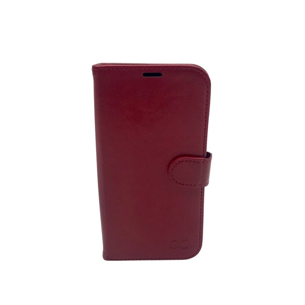 OCase Red Faux Leather Flap Phone Case